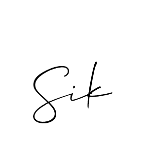 Sik stylish signature style. Best Handwritten Sign (Allison_Script) for my name. Handwritten Signature Collection Ideas for my name Sik. Sik signature style 2 images and pictures png
