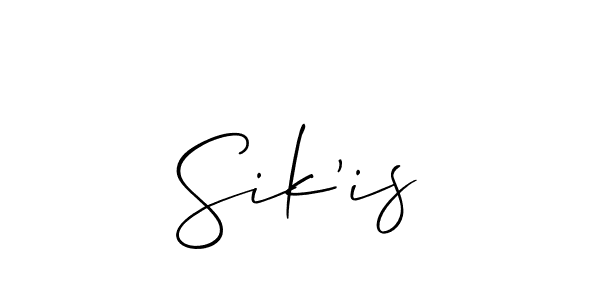 Create a beautiful signature design for name Sik'is. With this signature (Allison_Script) fonts, you can make a handwritten signature for free. Sik'is signature style 2 images and pictures png