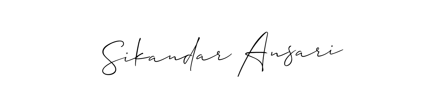 Allison_Script is a professional signature style that is perfect for those who want to add a touch of class to their signature. It is also a great choice for those who want to make their signature more unique. Get Sikandar Ansari name to fancy signature for free. Sikandar Ansari signature style 2 images and pictures png