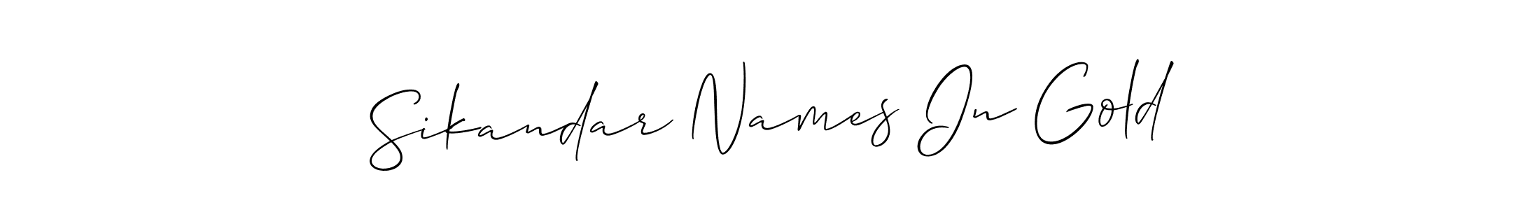 Also You can easily find your signature by using the search form. We will create Sikandar Names In Gold name handwritten signature images for you free of cost using Allison_Script sign style. Sikandar Names In Gold signature style 2 images and pictures png