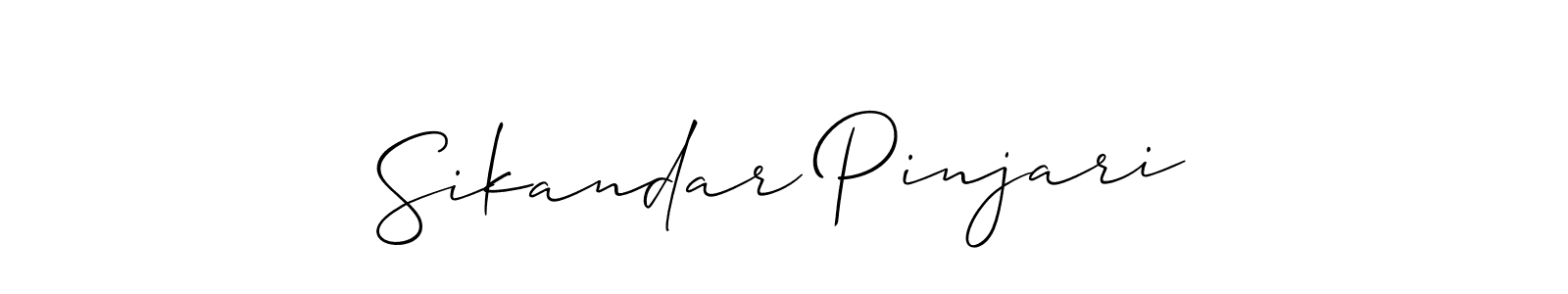 Use a signature maker to create a handwritten signature online. With this signature software, you can design (Allison_Script) your own signature for name Sikandar Pinjari. Sikandar Pinjari signature style 2 images and pictures png