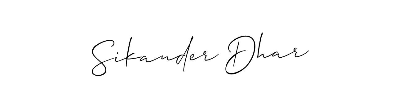 You can use this online signature creator to create a handwritten signature for the name Sikander Dhar. This is the best online autograph maker. Sikander Dhar signature style 2 images and pictures png