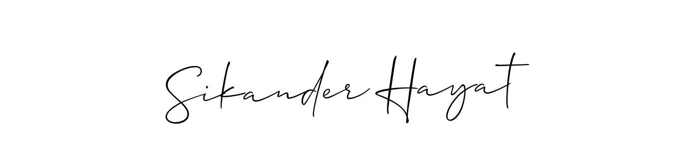 How to make Sikander Hayat name signature. Use Allison_Script style for creating short signs online. This is the latest handwritten sign. Sikander Hayat signature style 2 images and pictures png