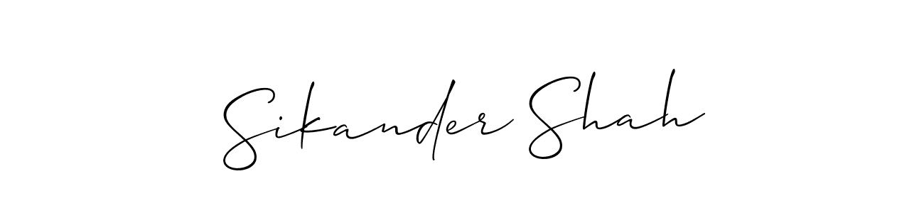 How to make Sikander Shah name signature. Use Allison_Script style for creating short signs online. This is the latest handwritten sign. Sikander Shah signature style 2 images and pictures png