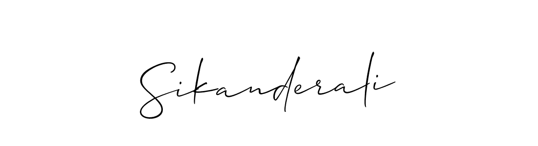 Make a beautiful signature design for name Sikanderali. With this signature (Allison_Script) style, you can create a handwritten signature for free. Sikanderali signature style 2 images and pictures png