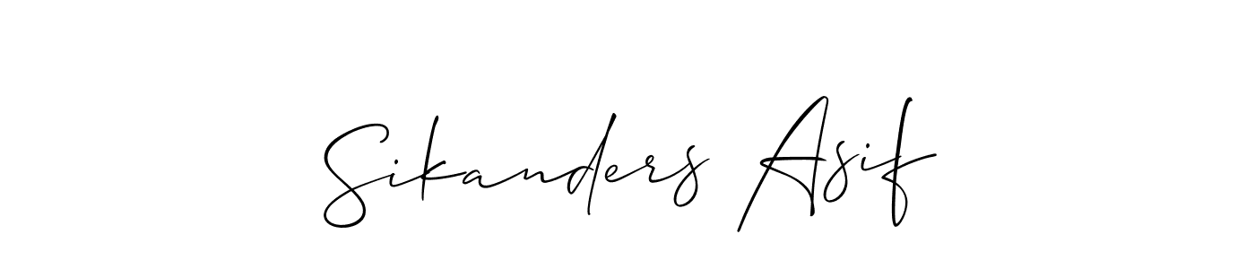 Also You can easily find your signature by using the search form. We will create Sikanders Asif name handwritten signature images for you free of cost using Allison_Script sign style. Sikanders Asif signature style 2 images and pictures png