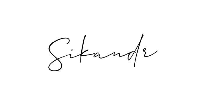 Also we have Sikandr name is the best signature style. Create professional handwritten signature collection using Allison_Script autograph style. Sikandr signature style 2 images and pictures png