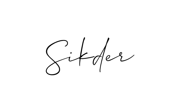 How to Draw Sikder signature style? Allison_Script is a latest design signature styles for name Sikder. Sikder signature style 2 images and pictures png