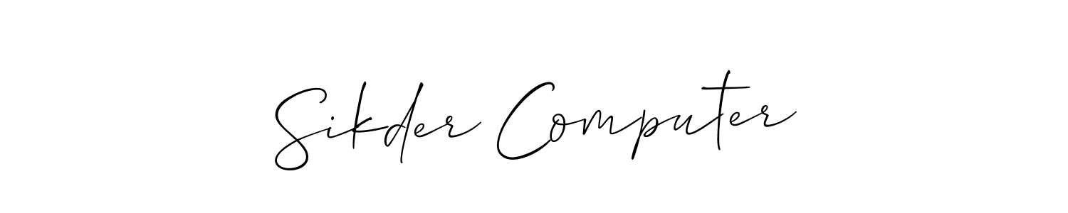 The best way (Allison_Script) to make a short signature is to pick only two or three words in your name. The name Sikder Computer include a total of six letters. For converting this name. Sikder Computer signature style 2 images and pictures png