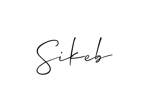 How to make Sikeb name signature. Use Allison_Script style for creating short signs online. This is the latest handwritten sign. Sikeb signature style 2 images and pictures png