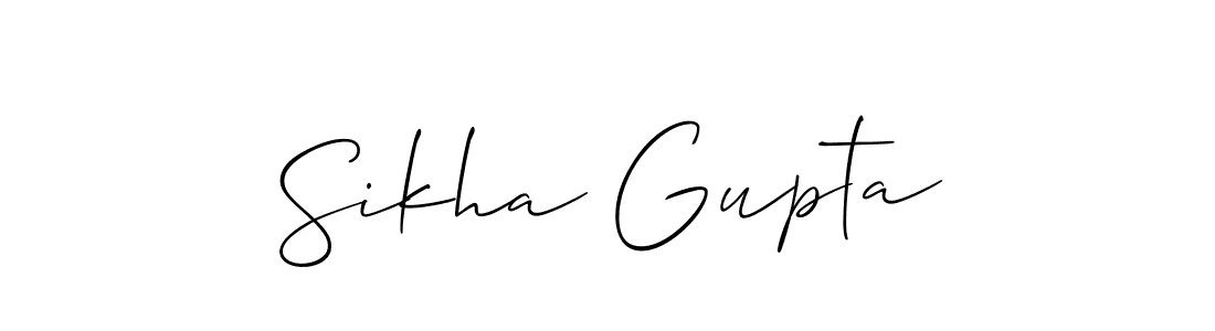 Also You can easily find your signature by using the search form. We will create Sikha Gupta name handwritten signature images for you free of cost using Allison_Script sign style. Sikha Gupta signature style 2 images and pictures png
