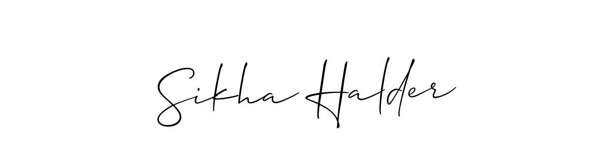 if you are searching for the best signature style for your name Sikha Halder. so please give up your signature search. here we have designed multiple signature styles  using Allison_Script. Sikha Halder signature style 2 images and pictures png