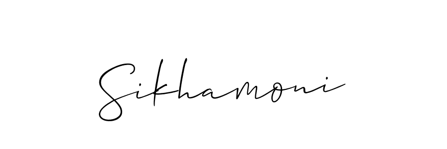 Also You can easily find your signature by using the search form. We will create Sikhamoni name handwritten signature images for you free of cost using Allison_Script sign style. Sikhamoni signature style 2 images and pictures png