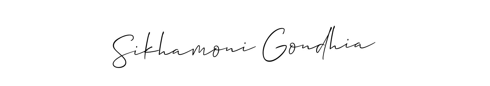 Similarly Allison_Script is the best handwritten signature design. Signature creator online .You can use it as an online autograph creator for name Sikhamoni Gondhia. Sikhamoni Gondhia signature style 2 images and pictures png