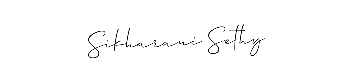 Similarly Allison_Script is the best handwritten signature design. Signature creator online .You can use it as an online autograph creator for name Sikharani Sethy. Sikharani Sethy signature style 2 images and pictures png