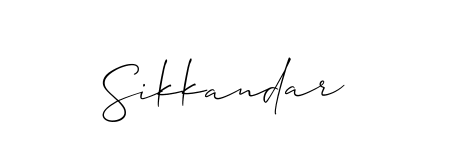Create a beautiful signature design for name Sikkandar. With this signature (Allison_Script) fonts, you can make a handwritten signature for free. Sikkandar signature style 2 images and pictures png