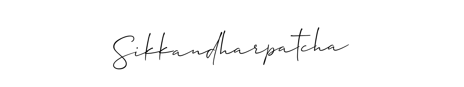 if you are searching for the best signature style for your name Sikkandharpatcha. so please give up your signature search. here we have designed multiple signature styles  using Allison_Script. Sikkandharpatcha signature style 2 images and pictures png