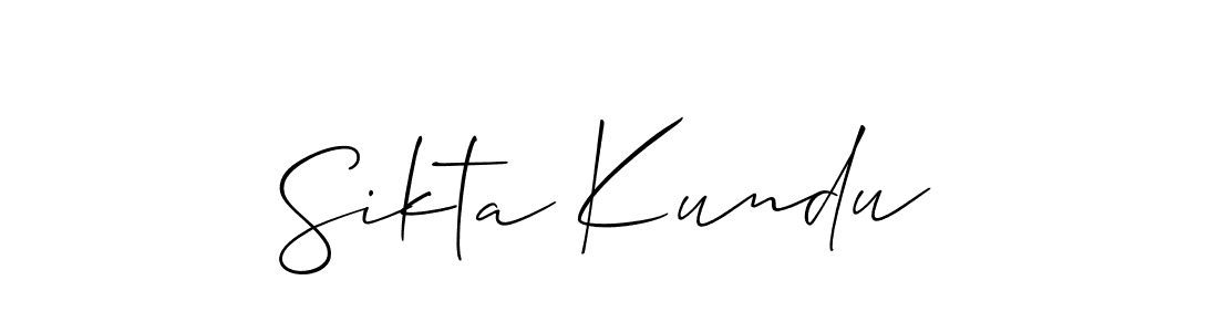 How to make Sikta Kundu name signature. Use Allison_Script style for creating short signs online. This is the latest handwritten sign. Sikta Kundu signature style 2 images and pictures png