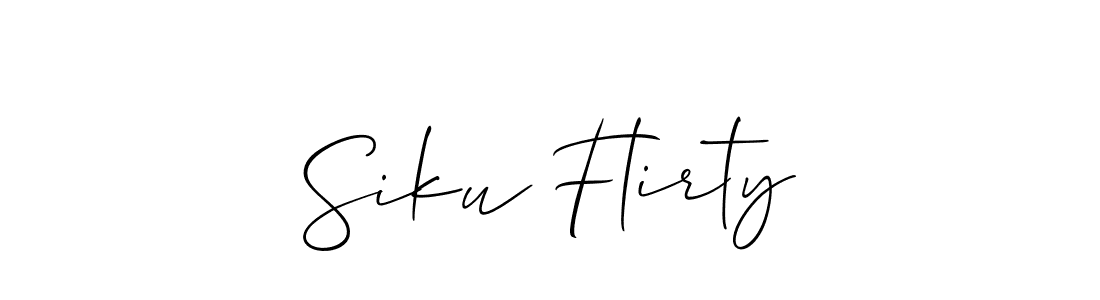 How to make Siku Flirty name signature. Use Allison_Script style for creating short signs online. This is the latest handwritten sign. Siku Flirty signature style 2 images and pictures png