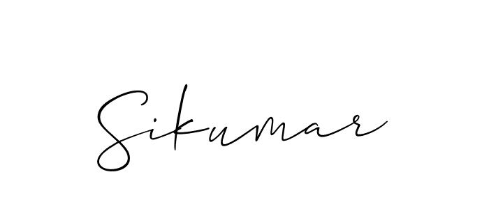 Make a beautiful signature design for name Sikumar. With this signature (Allison_Script) style, you can create a handwritten signature for free. Sikumar signature style 2 images and pictures png