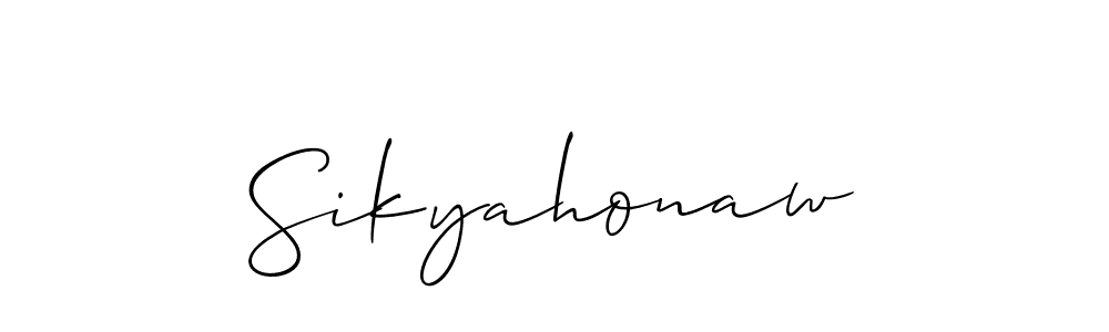 Make a beautiful signature design for name Sikyahonaw. With this signature (Allison_Script) style, you can create a handwritten signature for free. Sikyahonaw signature style 2 images and pictures png