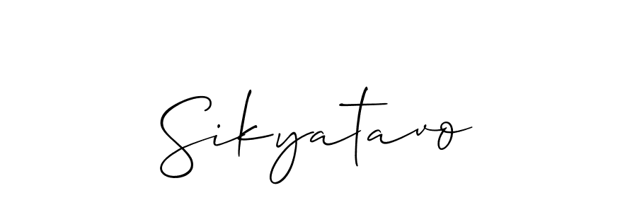 The best way (Allison_Script) to make a short signature is to pick only two or three words in your name. The name Sikyatavo include a total of six letters. For converting this name. Sikyatavo signature style 2 images and pictures png