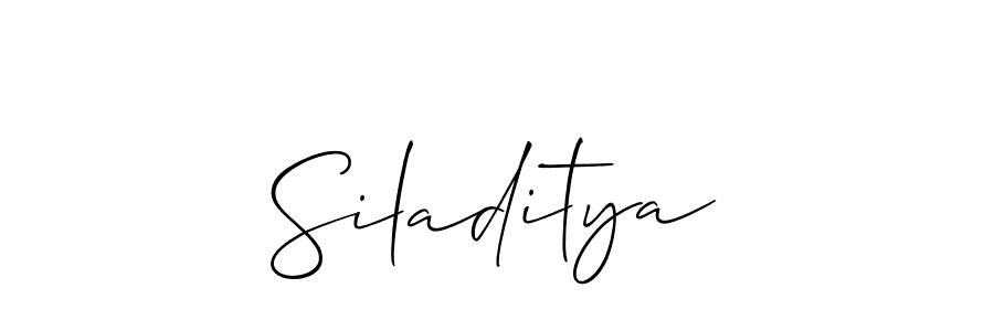 Create a beautiful signature design for name Siladitya. With this signature (Allison_Script) fonts, you can make a handwritten signature for free. Siladitya signature style 2 images and pictures png