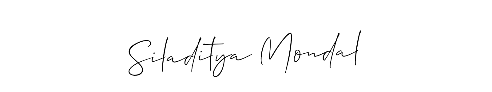 This is the best signature style for the Siladitya Mondal name. Also you like these signature font (Allison_Script). Mix name signature. Siladitya Mondal signature style 2 images and pictures png