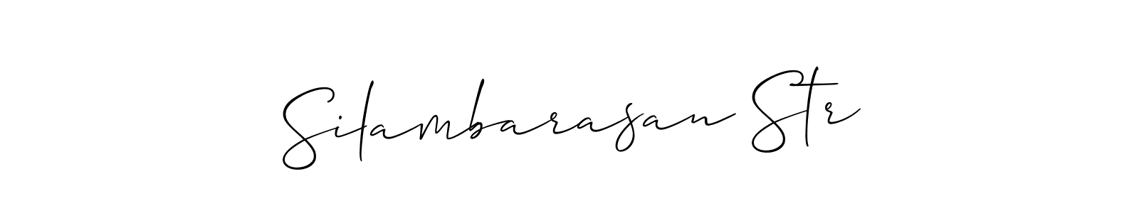 You should practise on your own different ways (Allison_Script) to write your name (Silambarasan Str) in signature. don't let someone else do it for you. Silambarasan Str signature style 2 images and pictures png