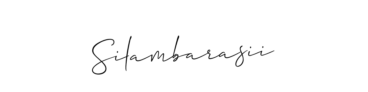 Use a signature maker to create a handwritten signature online. With this signature software, you can design (Allison_Script) your own signature for name Silambarasii. Silambarasii signature style 2 images and pictures png