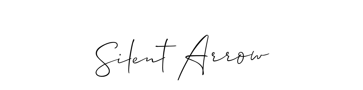 Allison_Script is a professional signature style that is perfect for those who want to add a touch of class to their signature. It is also a great choice for those who want to make their signature more unique. Get Silent Arrow name to fancy signature for free. Silent Arrow signature style 2 images and pictures png