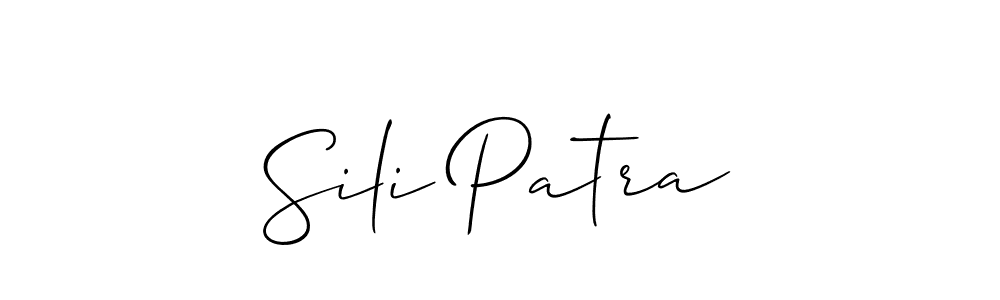 if you are searching for the best signature style for your name Sili Patra. so please give up your signature search. here we have designed multiple signature styles  using Allison_Script. Sili Patra signature style 2 images and pictures png