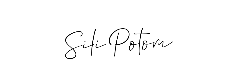 Similarly Allison_Script is the best handwritten signature design. Signature creator online .You can use it as an online autograph creator for name Sili Potom. Sili Potom signature style 2 images and pictures png