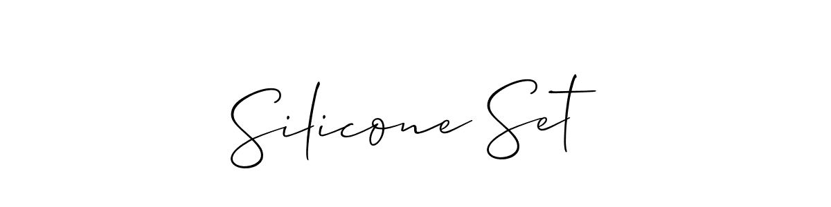 How to make Silicone Set signature? Allison_Script is a professional autograph style. Create handwritten signature for Silicone Set name. Silicone Set signature style 2 images and pictures png