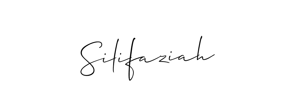 Use a signature maker to create a handwritten signature online. With this signature software, you can design (Allison_Script) your own signature for name Silifaziah. Silifaziah signature style 2 images and pictures png