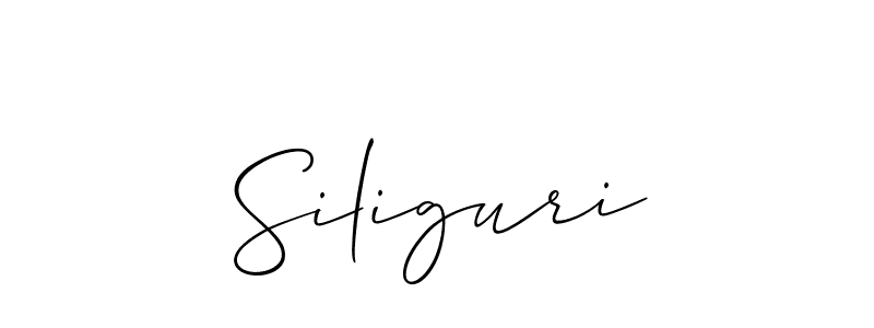 How to make Siliguri name signature. Use Allison_Script style for creating short signs online. This is the latest handwritten sign. Siliguri signature style 2 images and pictures png