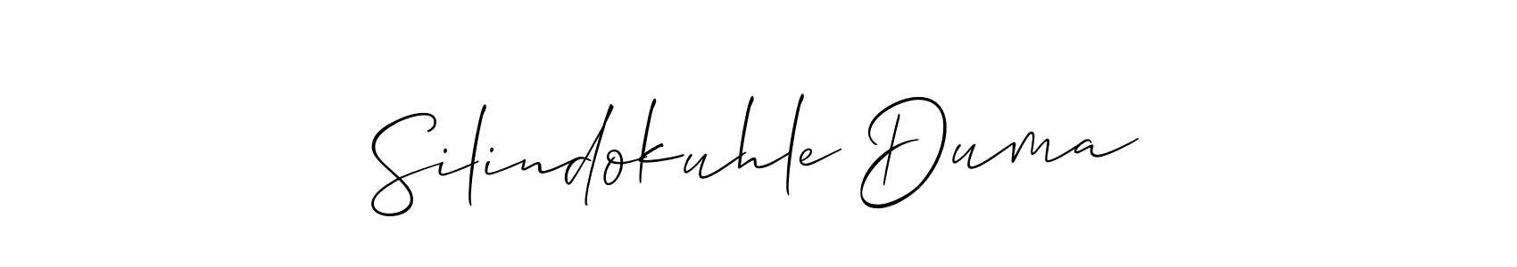 Make a beautiful signature design for name Silindokuhle Duma. With this signature (Allison_Script) style, you can create a handwritten signature for free. Silindokuhle Duma signature style 2 images and pictures png