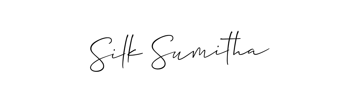 Allison_Script is a professional signature style that is perfect for those who want to add a touch of class to their signature. It is also a great choice for those who want to make their signature more unique. Get Silk Sumitha name to fancy signature for free. Silk Sumitha signature style 2 images and pictures png