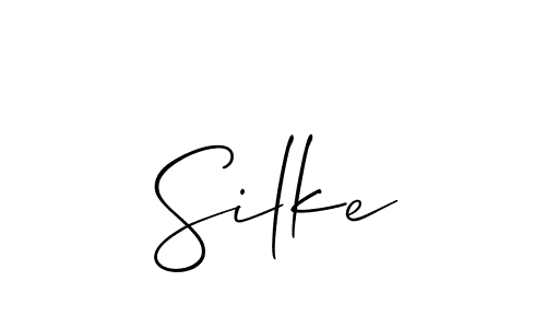 The best way (Allison_Script) to make a short signature is to pick only two or three words in your name. The name Silke include a total of six letters. For converting this name. Silke signature style 2 images and pictures png