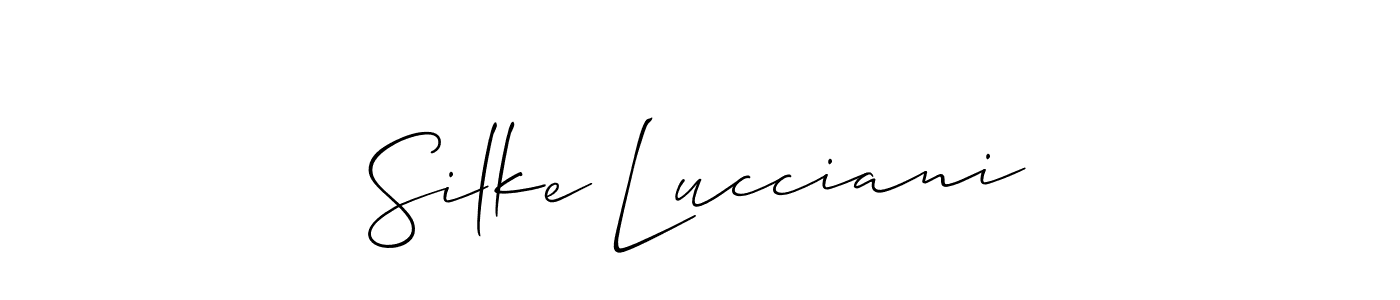 Silke Lucciani stylish signature style. Best Handwritten Sign (Allison_Script) for my name. Handwritten Signature Collection Ideas for my name Silke Lucciani. Silke Lucciani signature style 2 images and pictures png