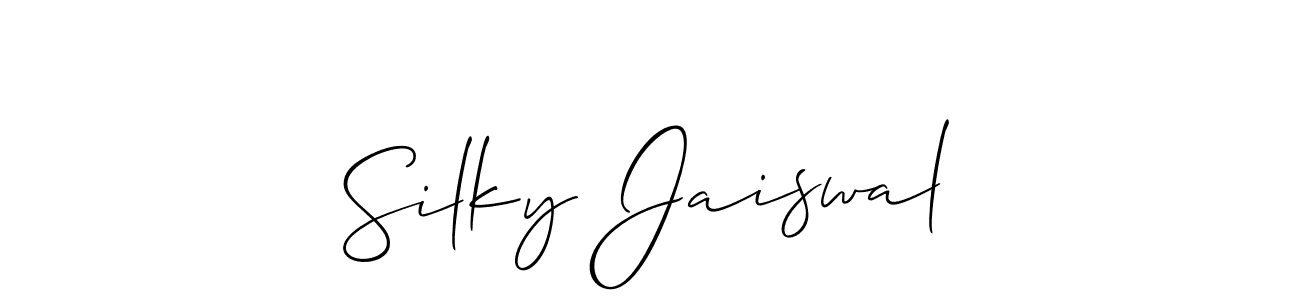 Make a beautiful signature design for name Silky Jaiswal. With this signature (Allison_Script) style, you can create a handwritten signature for free. Silky Jaiswal signature style 2 images and pictures png