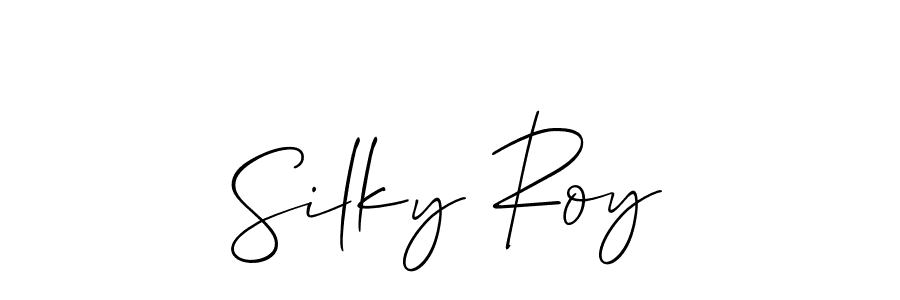 It looks lik you need a new signature style for name Silky Roy. Design unique handwritten (Allison_Script) signature with our free signature maker in just a few clicks. Silky Roy signature style 2 images and pictures png