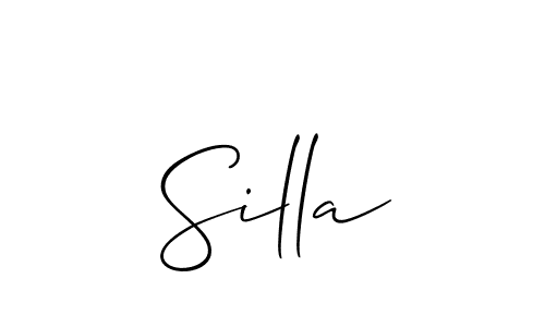 Design your own signature with our free online signature maker. With this signature software, you can create a handwritten (Allison_Script) signature for name Silla. Silla signature style 2 images and pictures png
