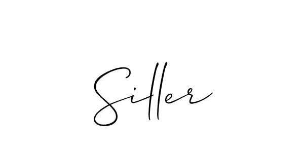 Make a beautiful signature design for name Siller. With this signature (Allison_Script) style, you can create a handwritten signature for free. Siller signature style 2 images and pictures png