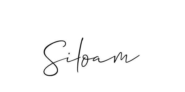 Make a beautiful signature design for name Siloam. With this signature (Allison_Script) style, you can create a handwritten signature for free. Siloam signature style 2 images and pictures png