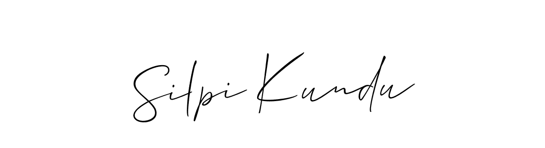 Also we have Silpi Kundu name is the best signature style. Create professional handwritten signature collection using Allison_Script autograph style. Silpi Kundu signature style 2 images and pictures png