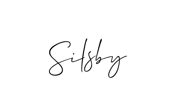 Design your own signature with our free online signature maker. With this signature software, you can create a handwritten (Allison_Script) signature for name Silsby. Silsby signature style 2 images and pictures png