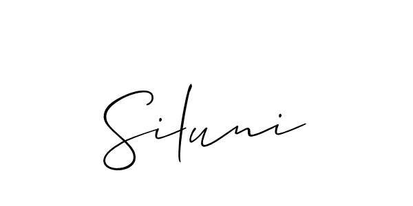 if you are searching for the best signature style for your name Siluni. so please give up your signature search. here we have designed multiple signature styles  using Allison_Script. Siluni signature style 2 images and pictures png