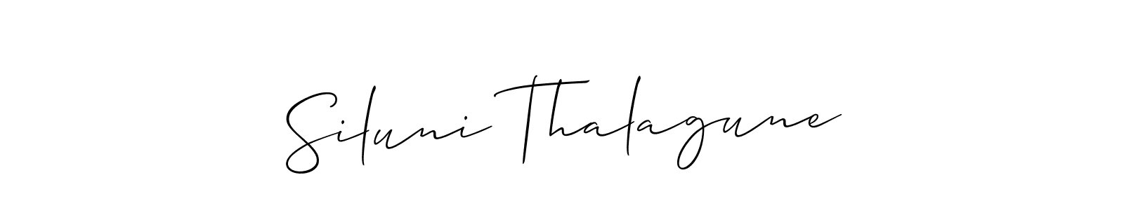 Make a beautiful signature design for name Siluni Thalagune. With this signature (Allison_Script) style, you can create a handwritten signature for free. Siluni Thalagune signature style 2 images and pictures png