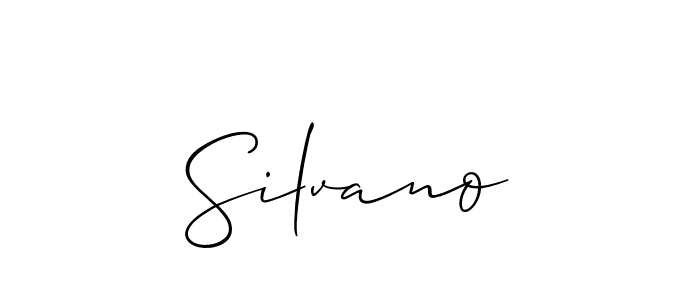 Create a beautiful signature design for name Silvano. With this signature (Allison_Script) fonts, you can make a handwritten signature for free. Silvano signature style 2 images and pictures png